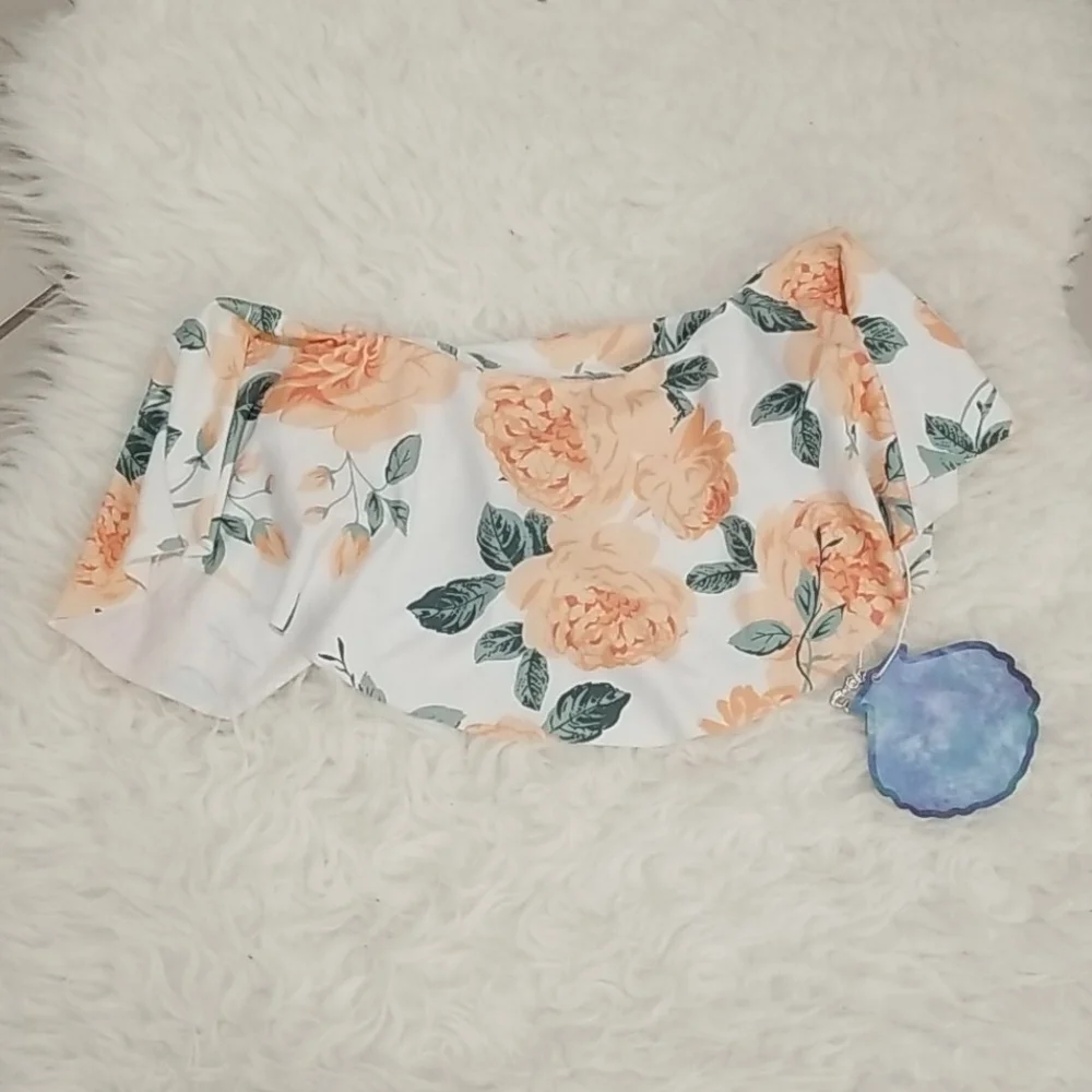 💕SHOW ME YOUR MUMU💕 Rose Ruffle Bikini TOP XS